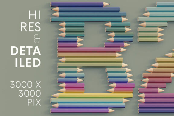 Color Pencils - 3D Lettering