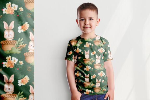 Bunnies in the Garden Seamless Patterns