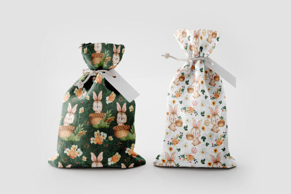 Bunnies in the Garden Seamless Patterns