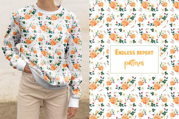 Bunnies in the Garden Seamless Patterns