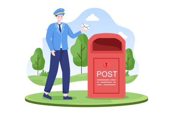 10 Postman Cartoon Vector Illustration
