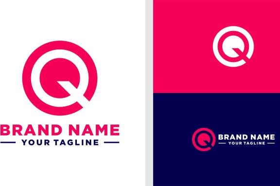 LETTER Q LOGO MONOGRAM NEGATIVE SPACE EDITABLE