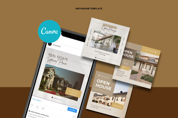 Real Estate Content Instagram | CANVA Template