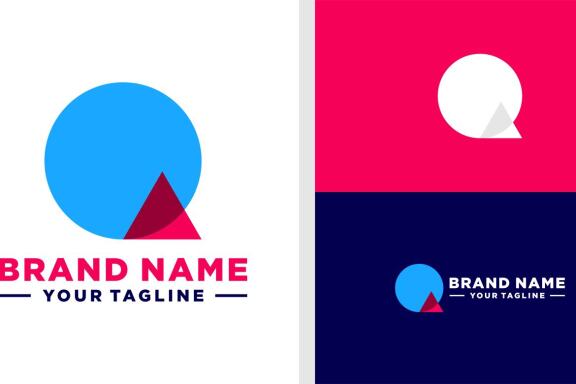 LETTER Q LOGO QUICK TRIANGLE EDITABLE