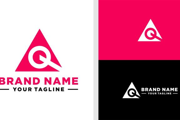 AQ LOGO NEGATIVE SPACE TRIANGLE EDITABLE