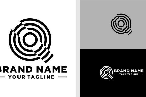 LETTER Q LOGO CIRCLE LINE UNUSUAL EDITABLE