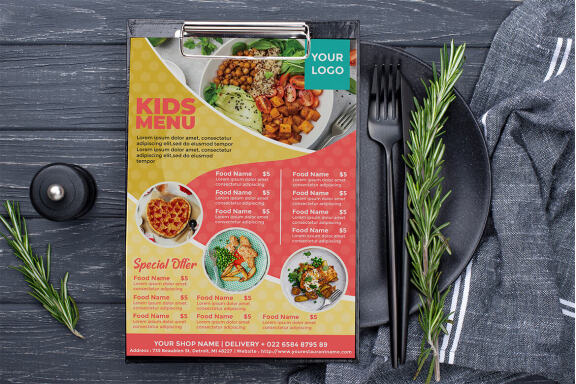 Kids Restaurant Menu 