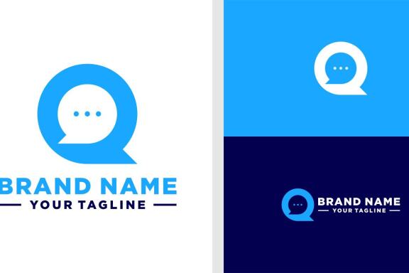 LETTER Q LOGO BUBBLE CHAT NEGATIVE SPACE EDITABLE