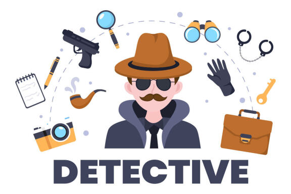 10 Private Investigator or Detective Illustration