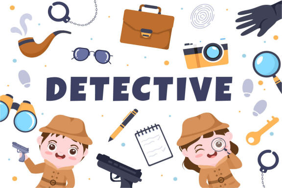 10 Private Investigator or Detective Illustration
