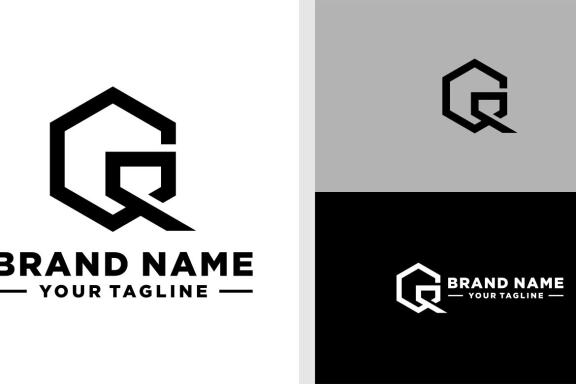 QG LOGO MONOGRAM HEXAGONAL LINE EDITABLE