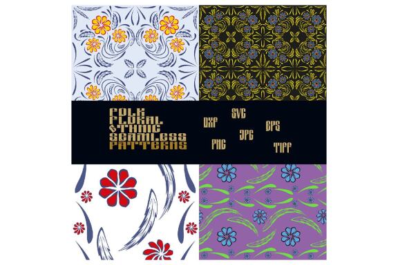 Folk Flowers Pattern Floral Print Ethnic Art