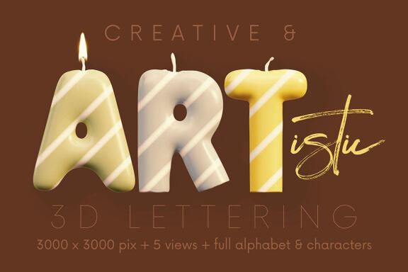 Birthday Candle - 3D Lettering
