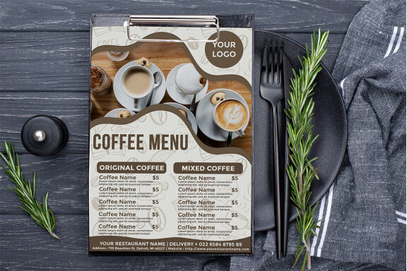 Coffee flyer menu 