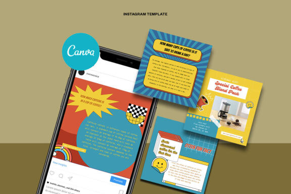 Coffee Shop Content Instagram | CANVA Template