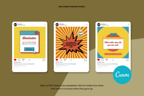 Coffee Shop Content Instagram | CANVA Template