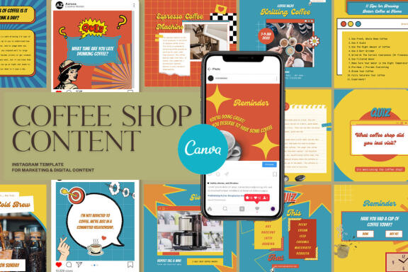 Coffee Shop Content Instagram | CANVA Template