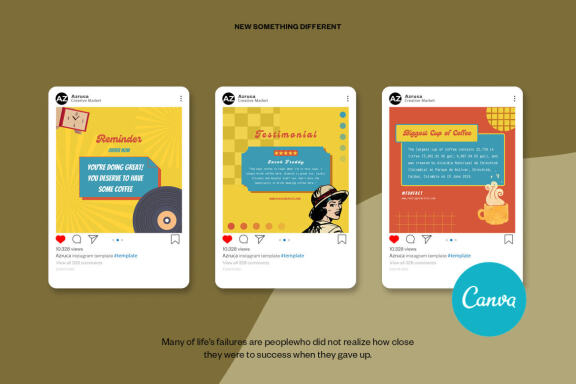 Coffee Shop Content Instagram | CANVA Template