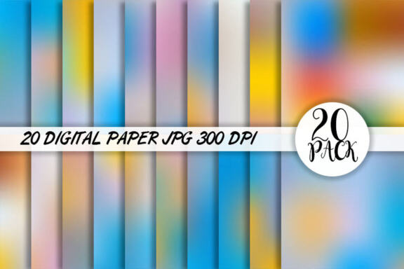 Digital paper colorful blur background
