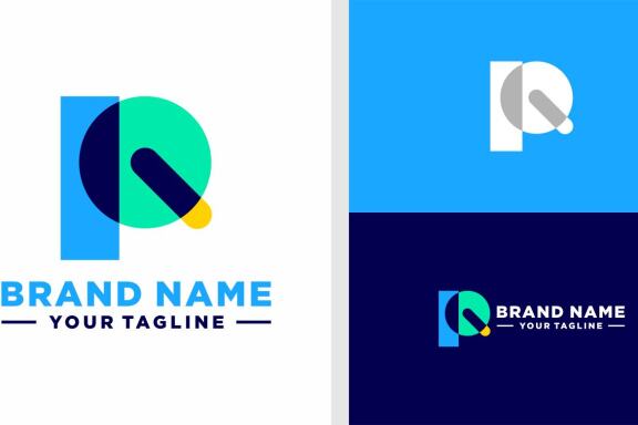 PQ LOGO MONOGRAM GEOMETRIC MODERN EDITABLE
