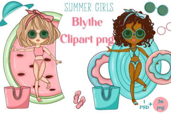 Summer GIRLS Blythe Clipart PNG