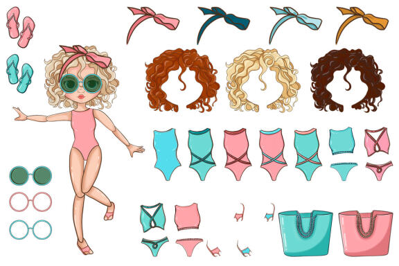 Summer GIRLS Blythe Clipart PNG