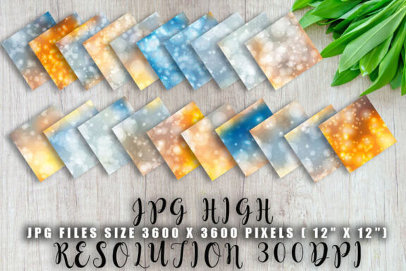 Digital paper bokeh texture gradient color orange