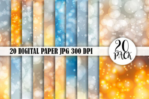 Digital paper bokeh texture gradient color orange