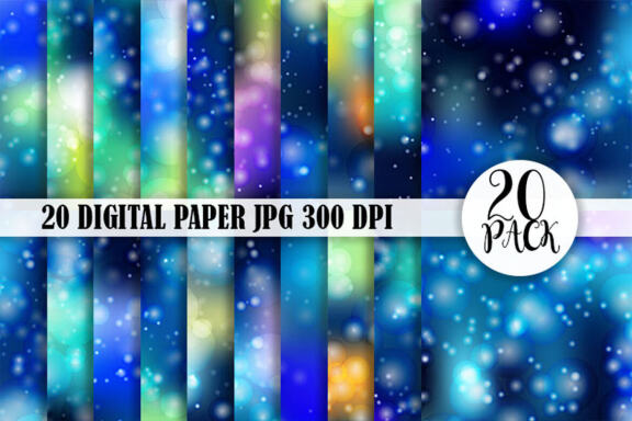 Digital paper bokeh texture blue color