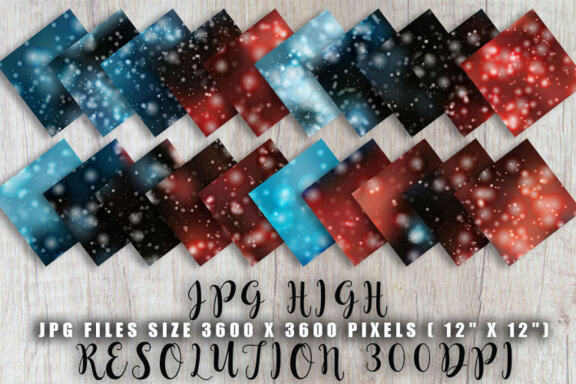 Digital paper bokeh texture blue red and dark color