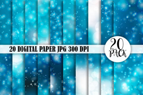 Digital paper bokeh texture blue sea color