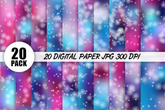 Digital paper bokeh texture unicorn color