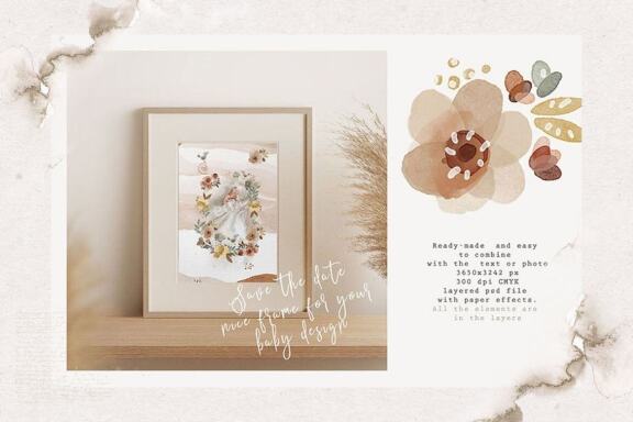 Baby design save the date card