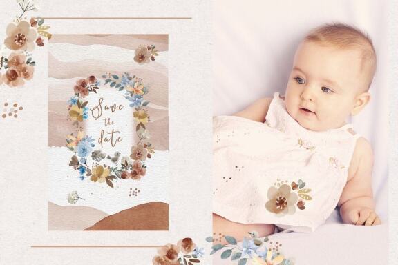 Baby design save the date card