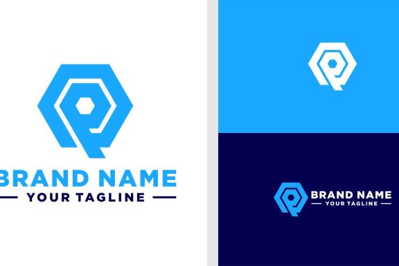 QP LOGO MONOGRAM HEXAGONAL EDITABLE