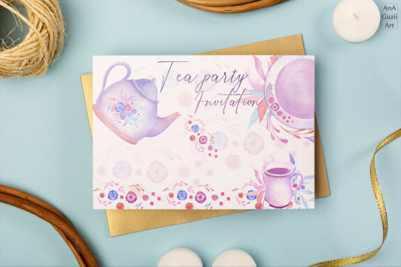 Watercolor Tea Party clipart