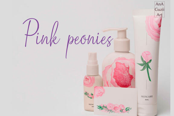 Watercolor Pink Peony clipart