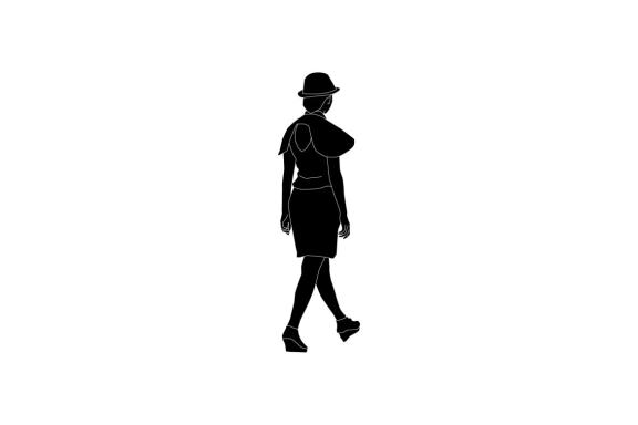 Vector illustration of elegant women walking