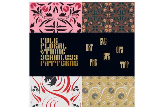 Folk Flowers Pattern Floral Print Ethnic Art