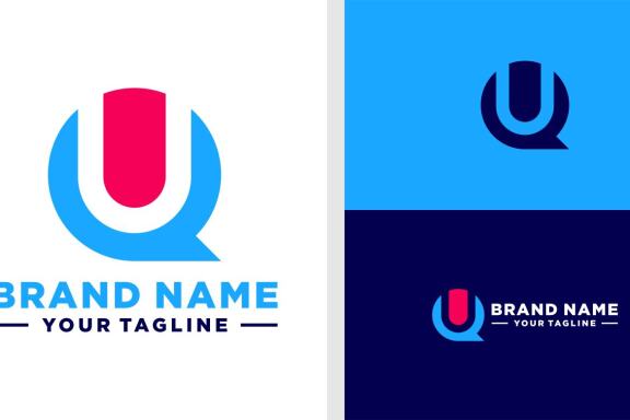 QU LOGO MONOGRAM NEGATIVE SPACE EDITABLE