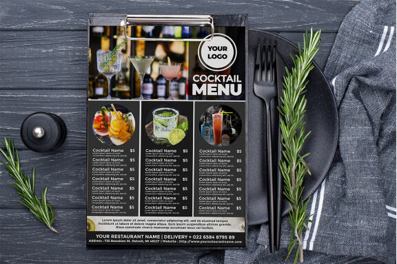 Cocktails Menu flyer