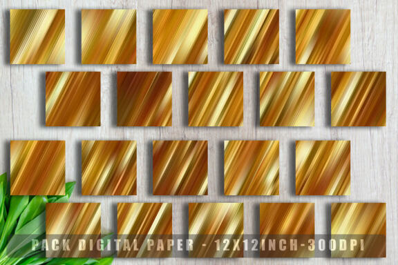 Digital paper stripes line texture with gold color blur 