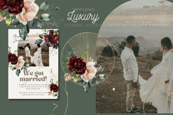 3  editable Wedding templates CANVA, psd
