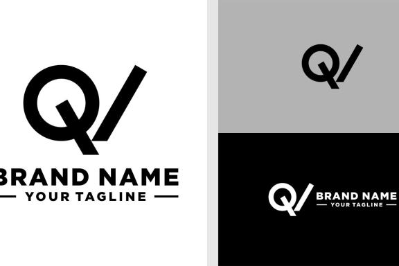QV LOGO MONOGRAM MODERN SIMPLE EDITABLE