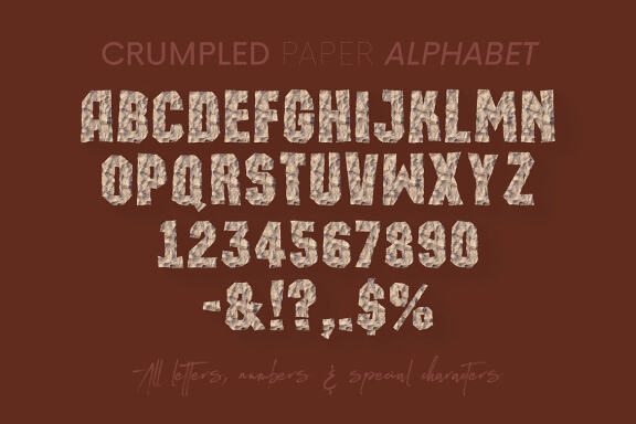 Crumpled Paper - 3D Lettering