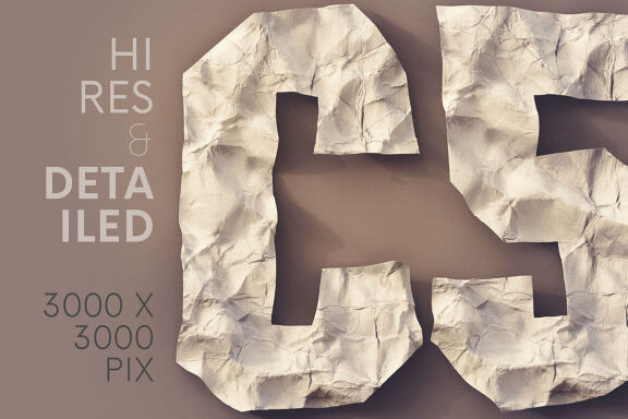 Crumpled Paper - 3D Lettering