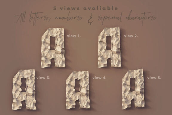 Crumpled Paper - 3D Lettering