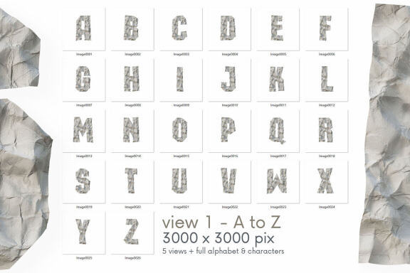 Crumpled Paper - 3D Lettering