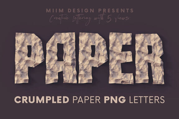 Crumpled Paper - 3D Lettering
