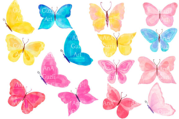 Butterflies and flowers clipart